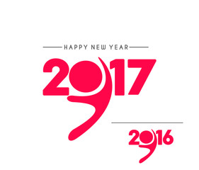 Happy new year 2017 & 2016 Text Design vector