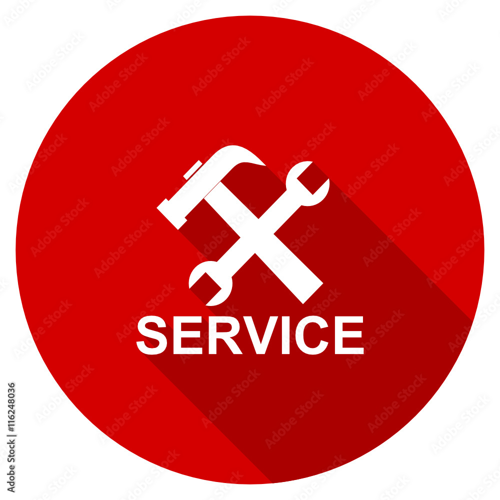 Poster flat design red round web service vector icon