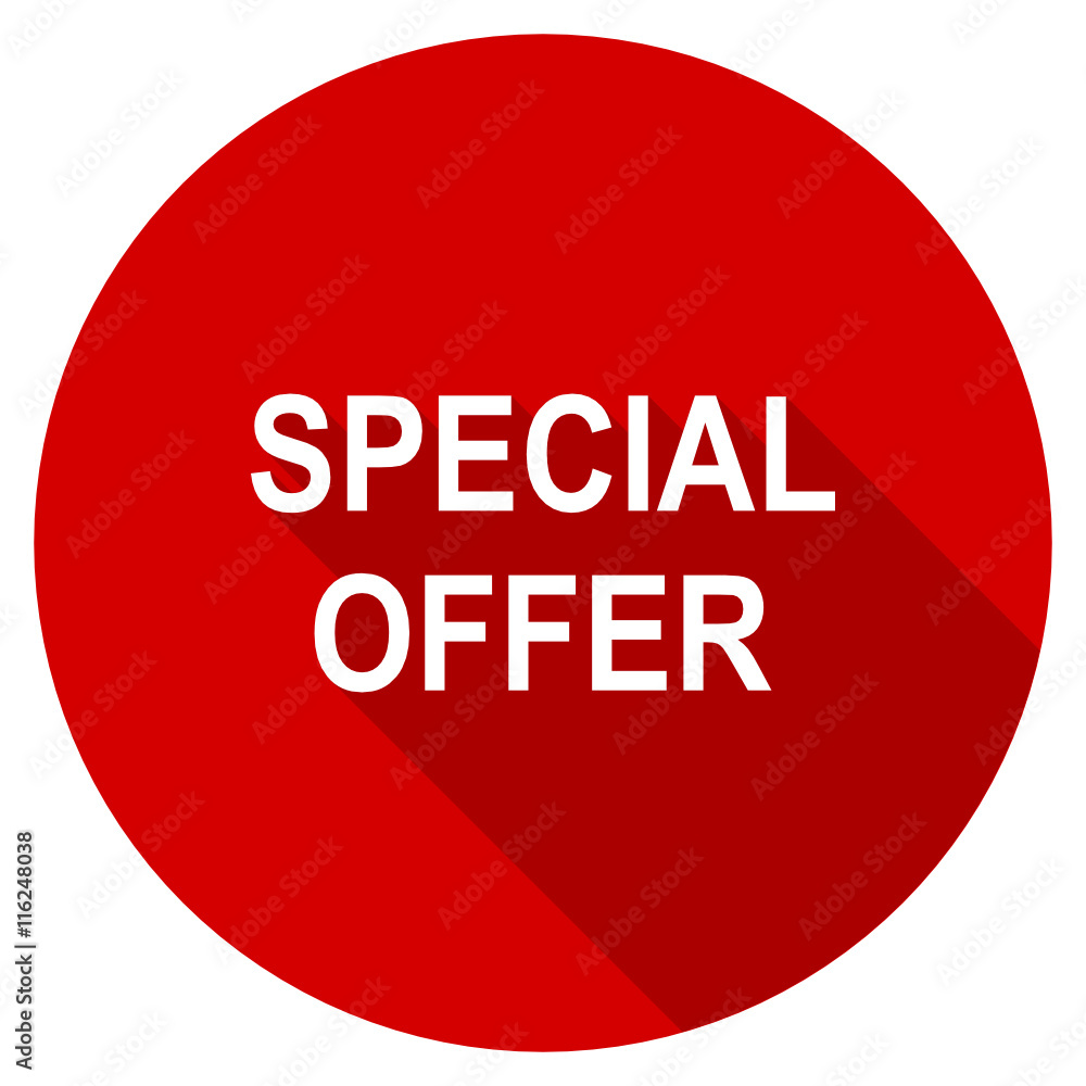 Poster flat design red round web special offer vector icon