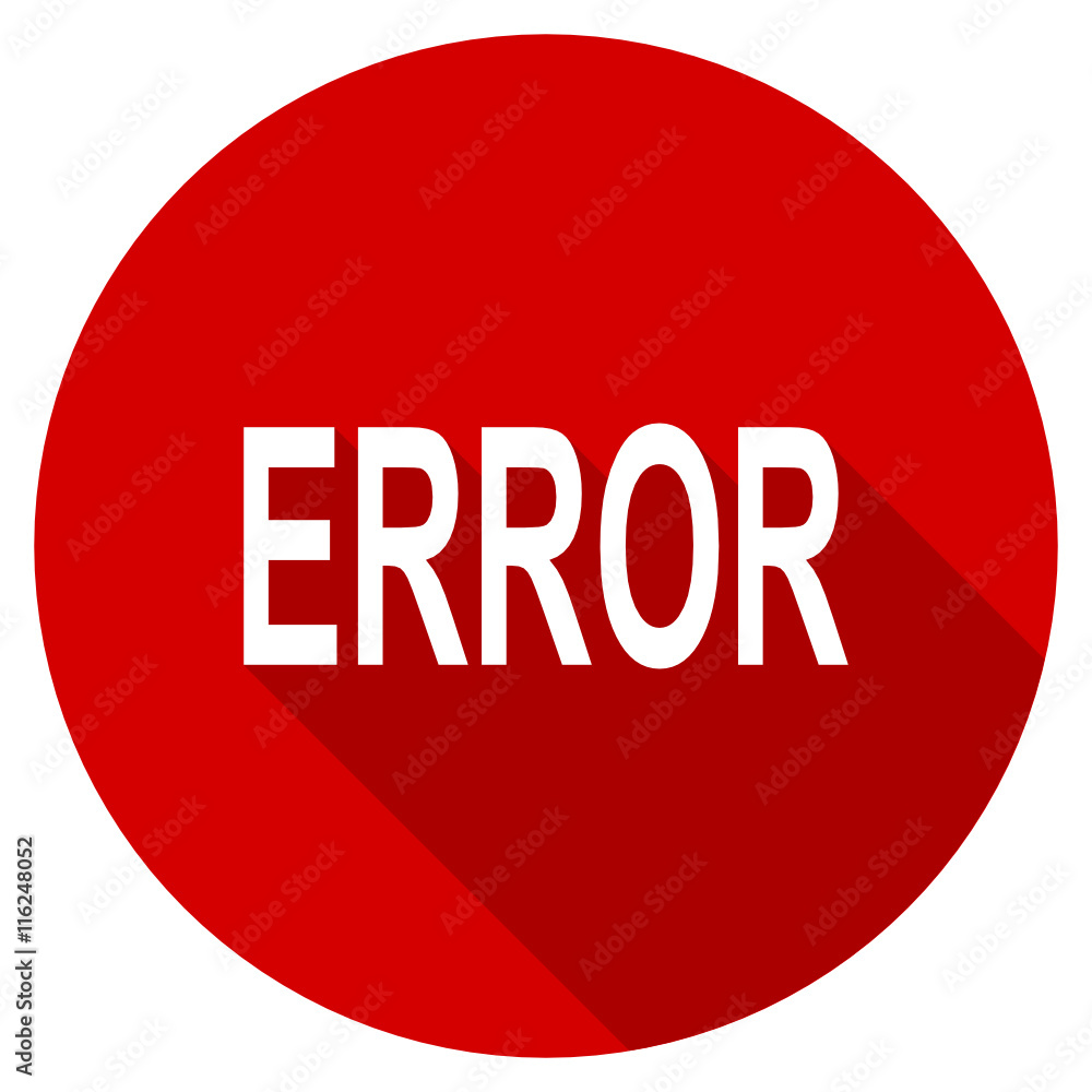 Aufkleber Flat design red round web error vector icon