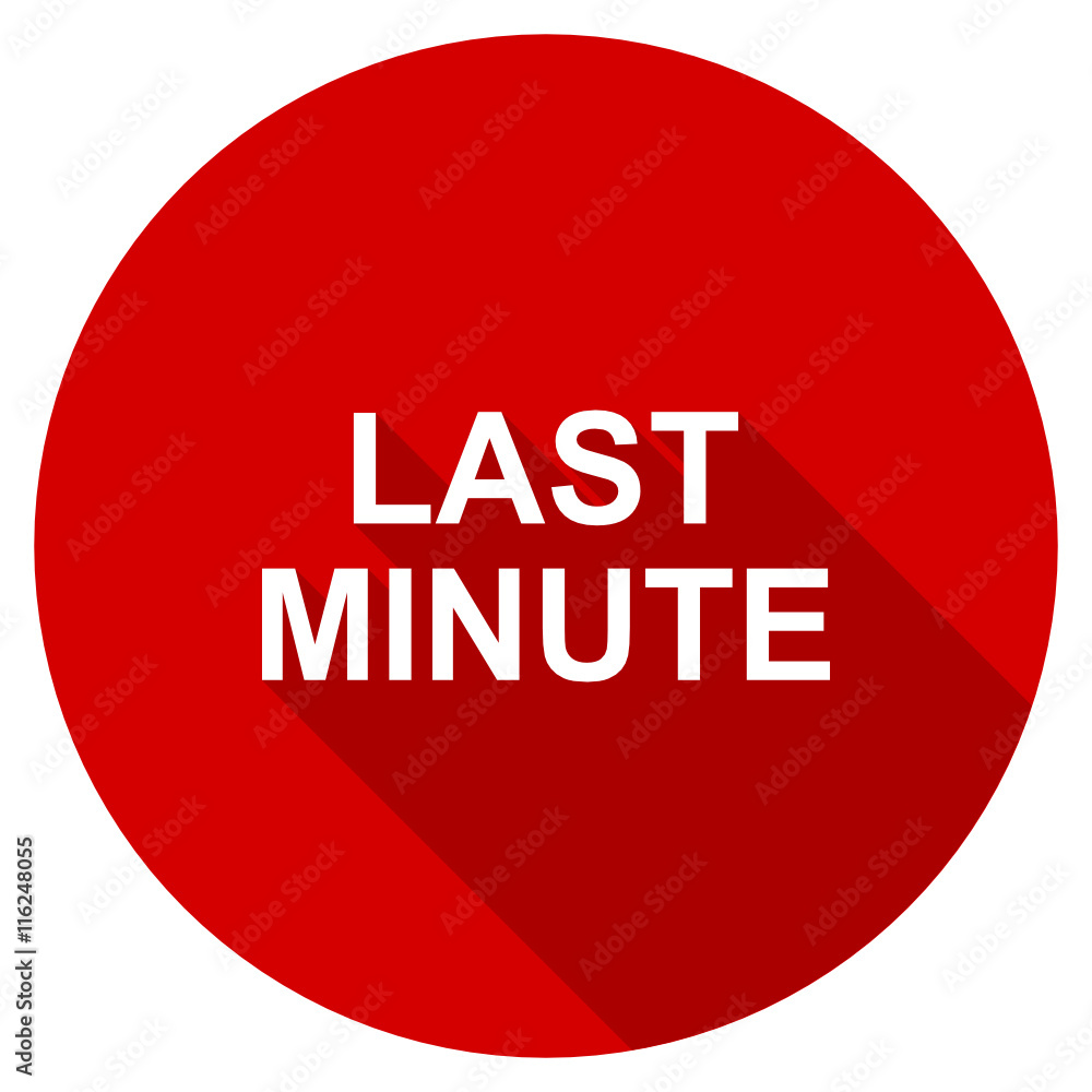 Poster flat design red round last minute vector icon