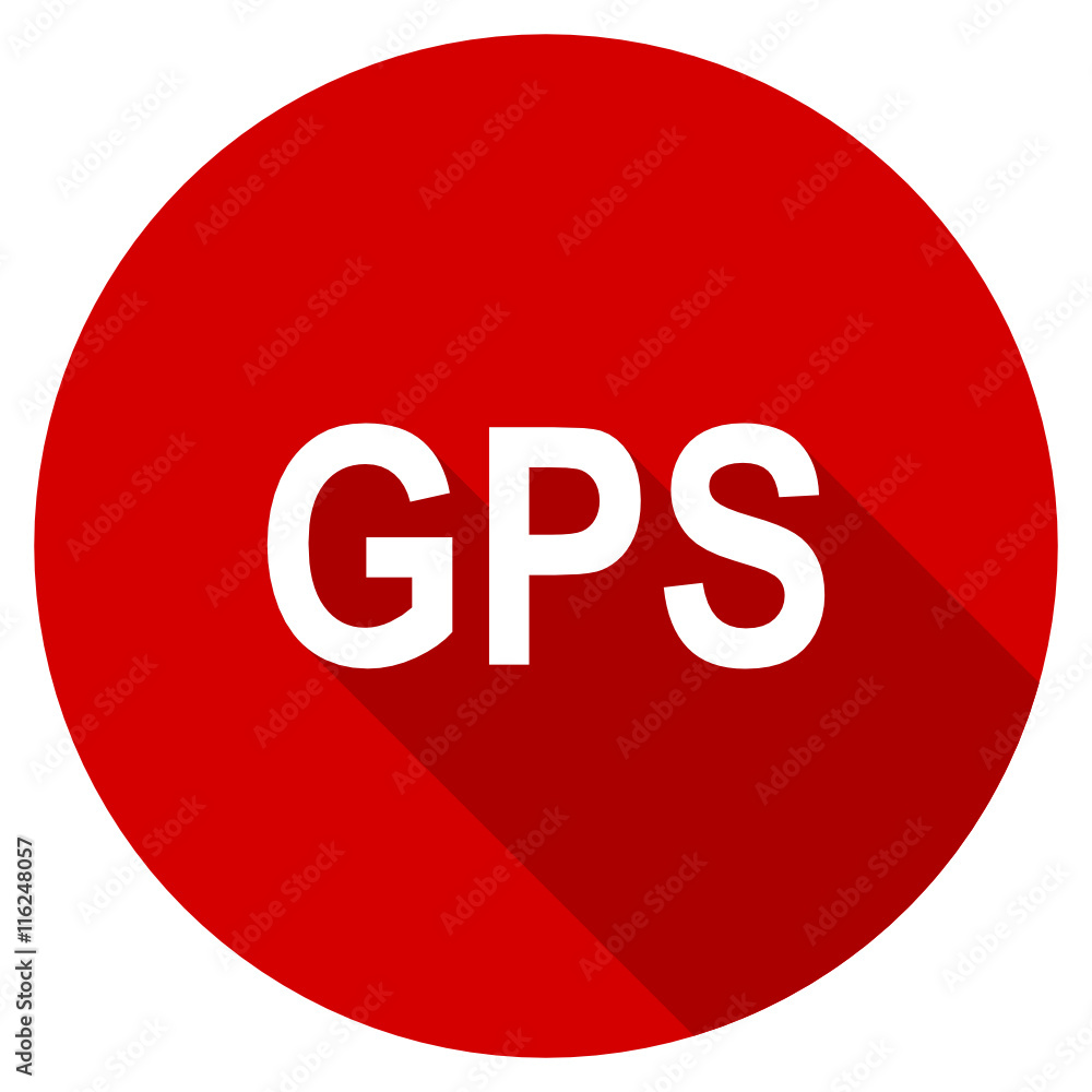 Aufkleber flat design red round gps vector icon