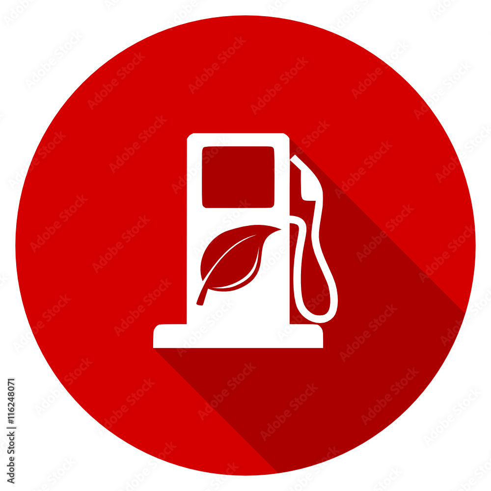 Poster flat design red round biofuel vector icon