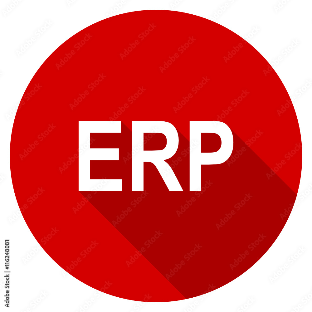 Aufkleber Flat design red round erp vector icon