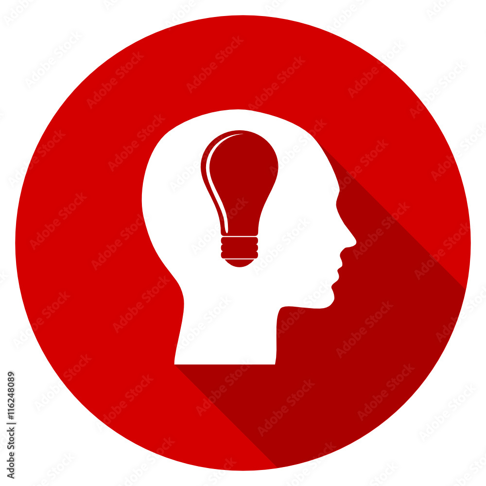 Poster flat design red round head vector icon