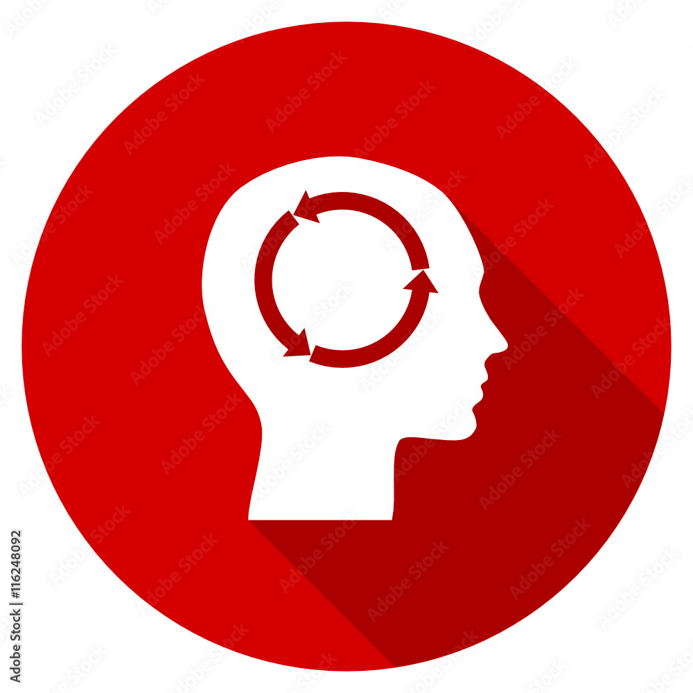 Poster flat design red round head vector icon