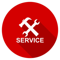 Obraz premium Flat design red round web service vector icon
