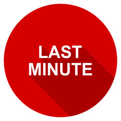 Flat design red round last minute vector icon