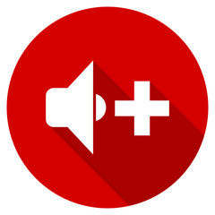 Flat design red round sound vector icon