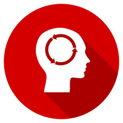 Flat design red round head  vector icon