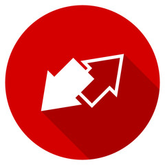 Flat design red round  exchange vector icon