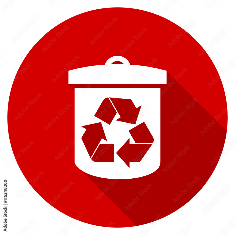 Poster Flat design red round web recycle vector ivcon