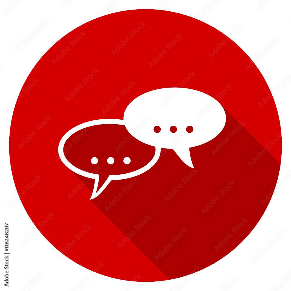 Poster Flat design red round web vector icon