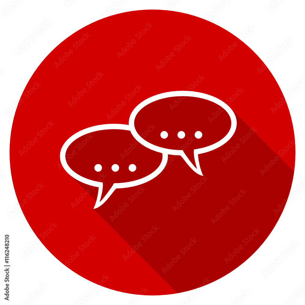 Poster Flat design red round web vector icon