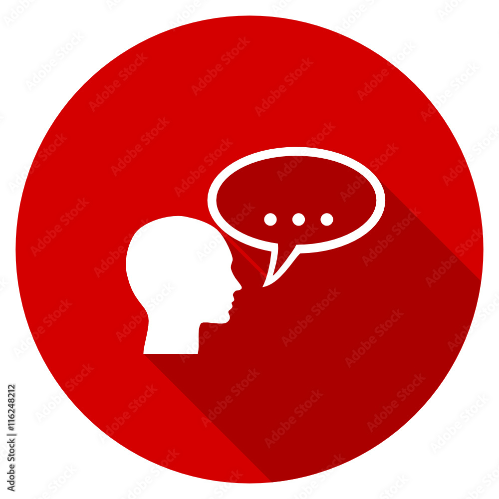 Poster Flat design red round web vector icon