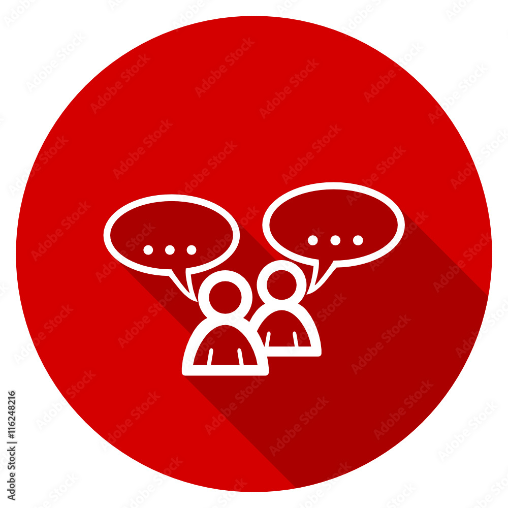 Poster Flat design red round web vector icon