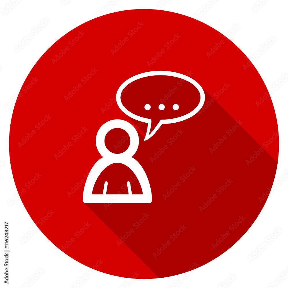 Poster Flat design red round web vector icon