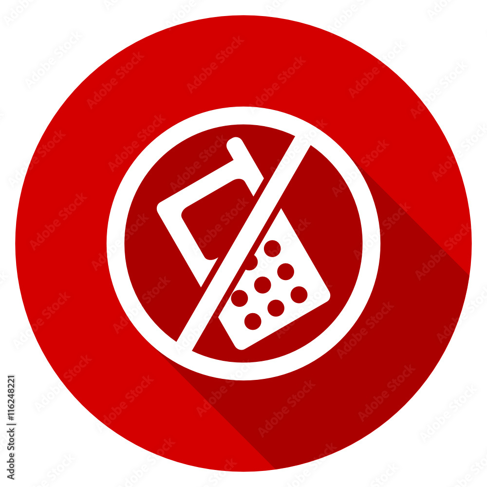 Poster Flat design red round web vector icon
