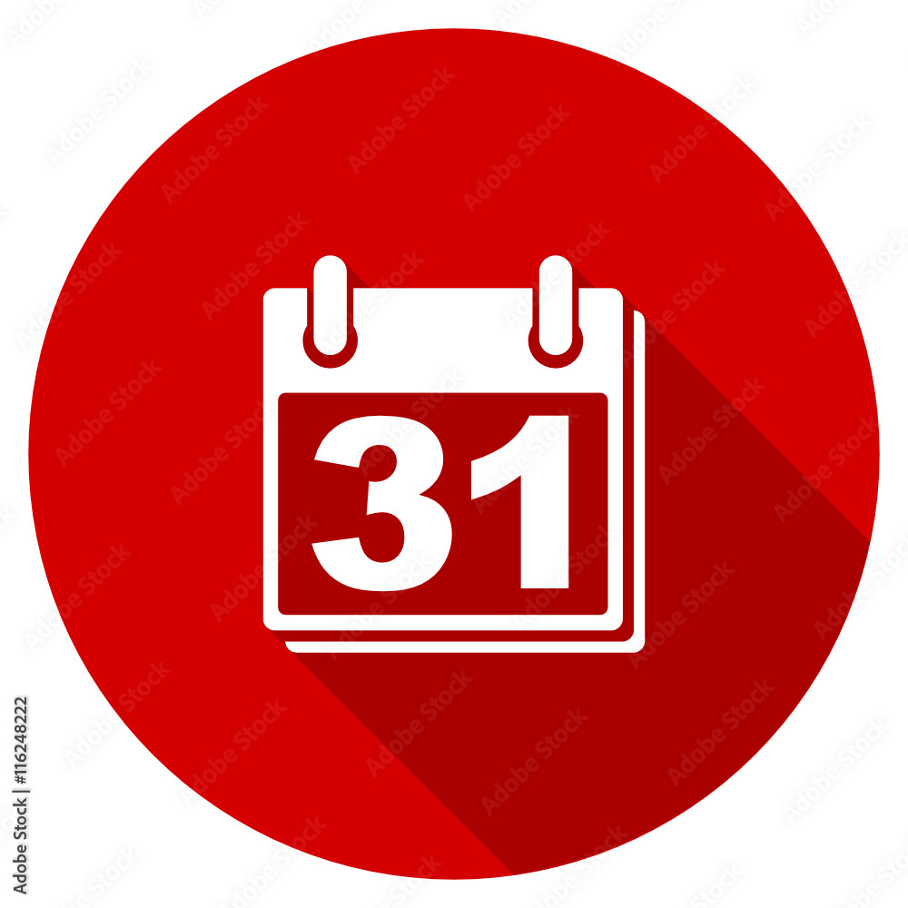 Aufkleber Flat design red round web vector icon