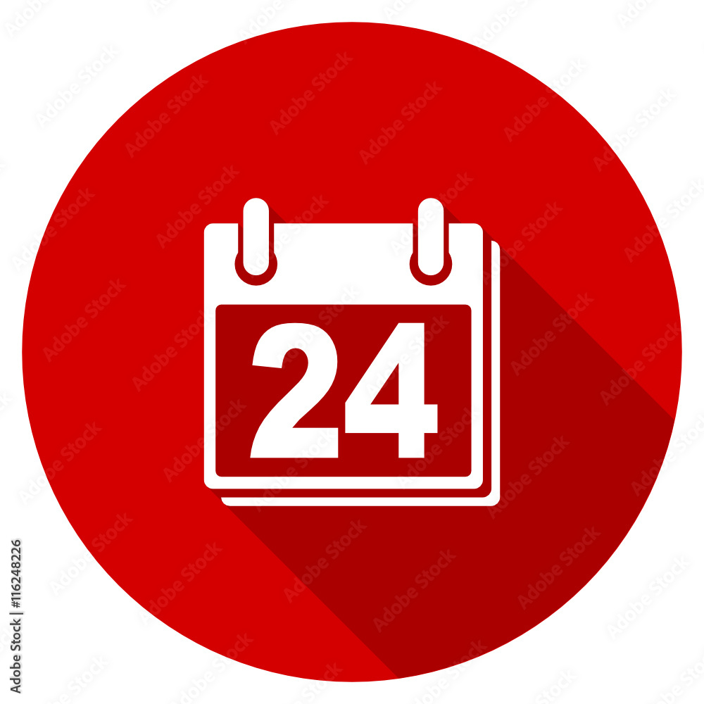 Poster Flat design red round web vector icon