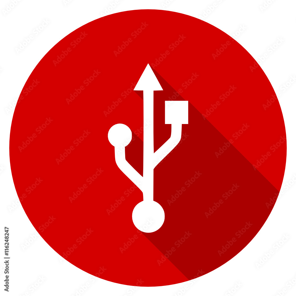Poster Flat design red round web vector icon