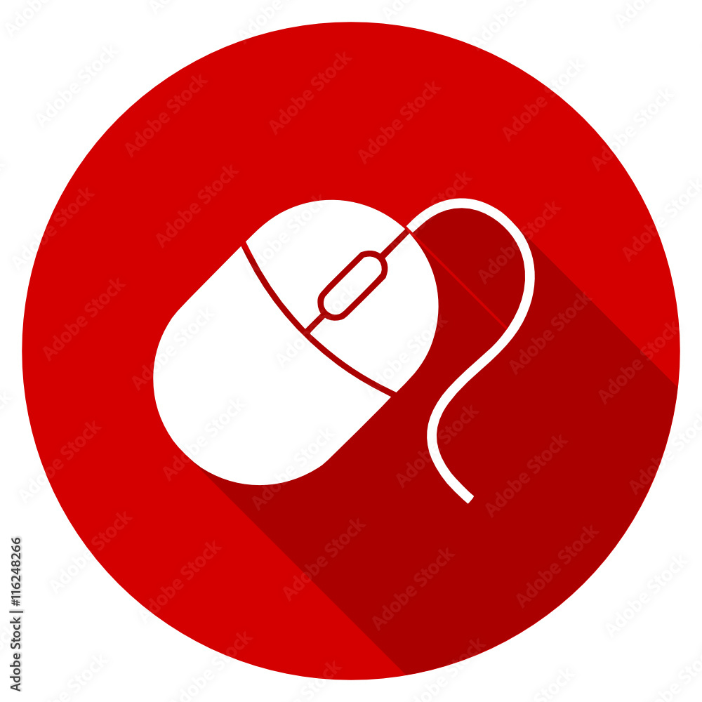 Poster Flat design red round vector icon