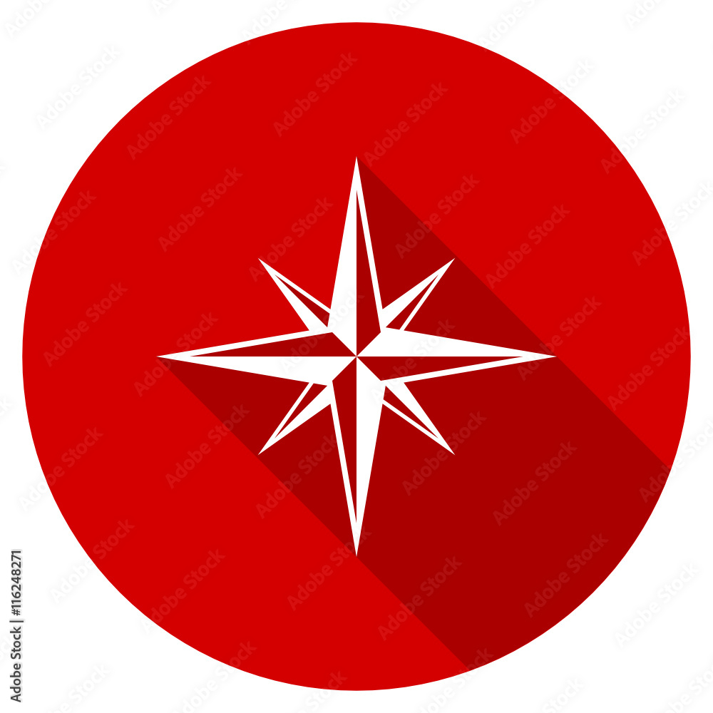Poster flat design red round travel vector icon