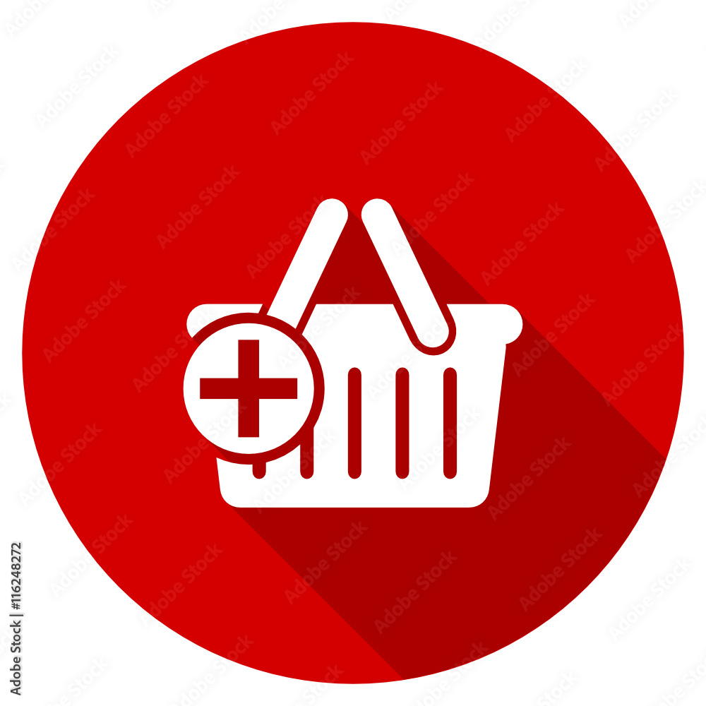 Poster flat design red round shop vector icon