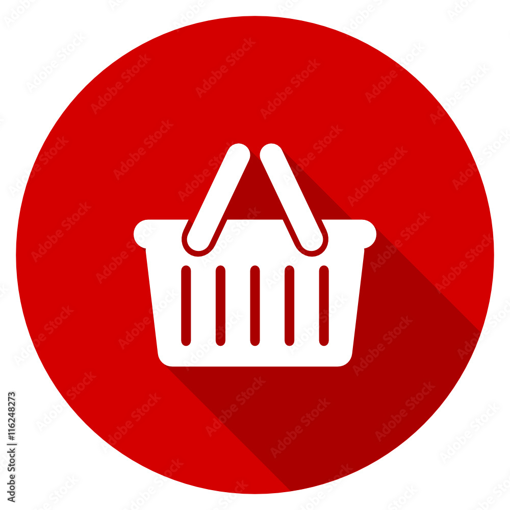 Poster flat design red round shop vector icon