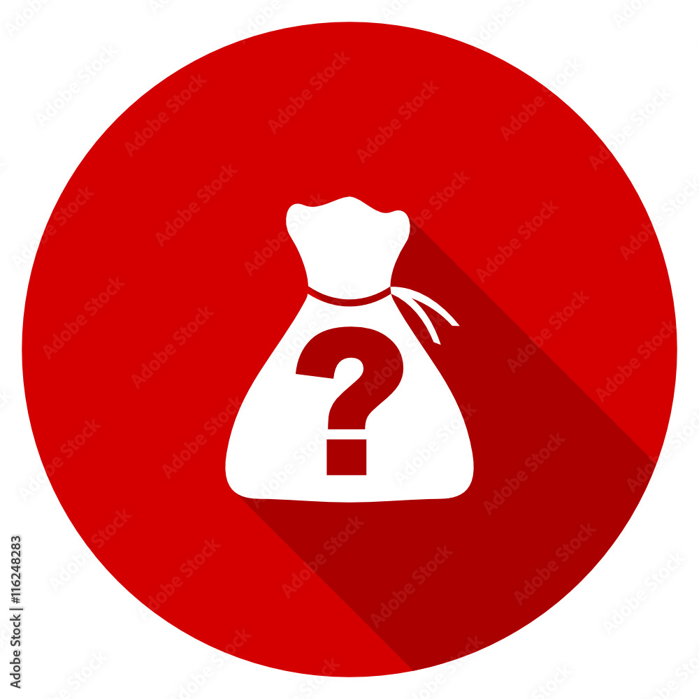 Poster Flat design red round riddle vector icon