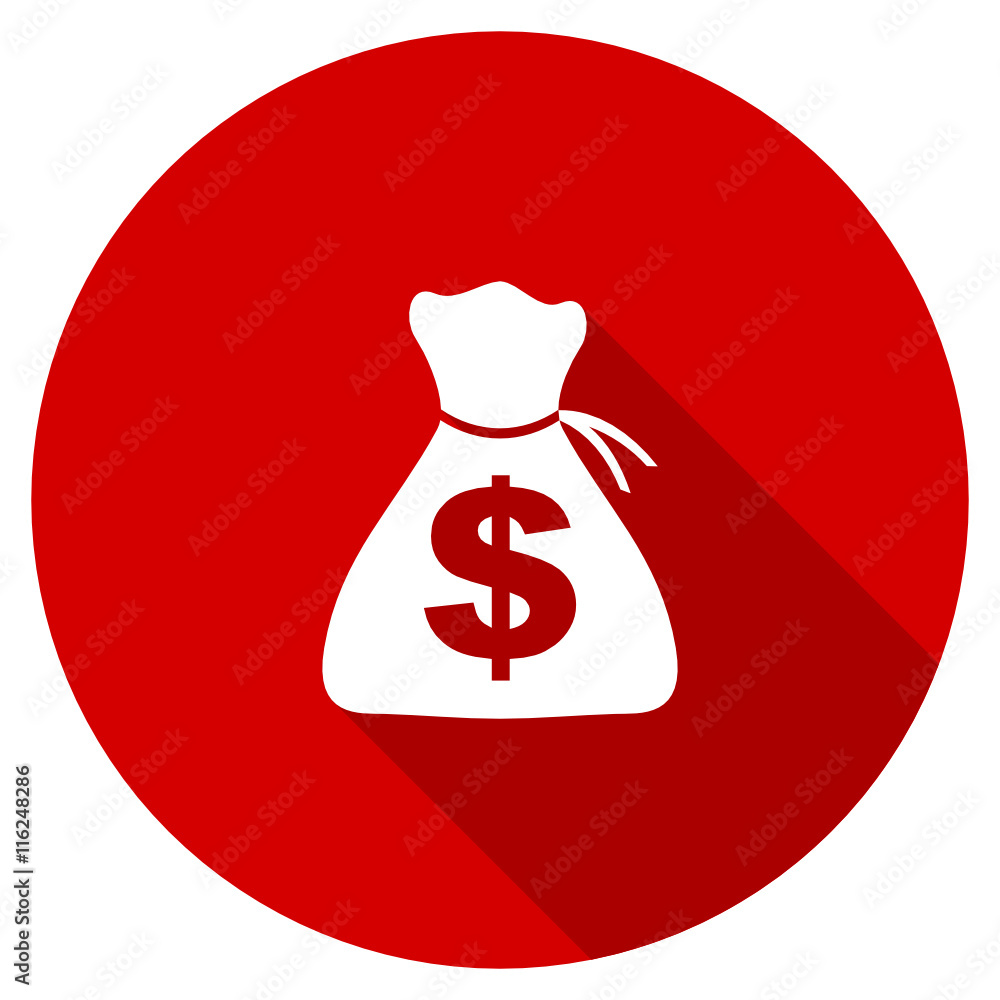 Poster flat design red round money vector icon