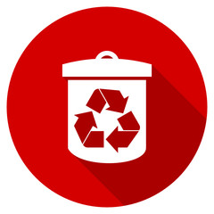 Flat design red round web recycle vector ivcon