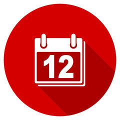 Flat design red round web vector icon