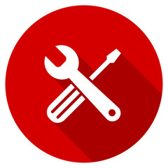 Flat design red round vector icon