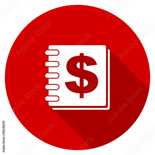 "Flat design red round money vector icon" Stock image and royaltyfree