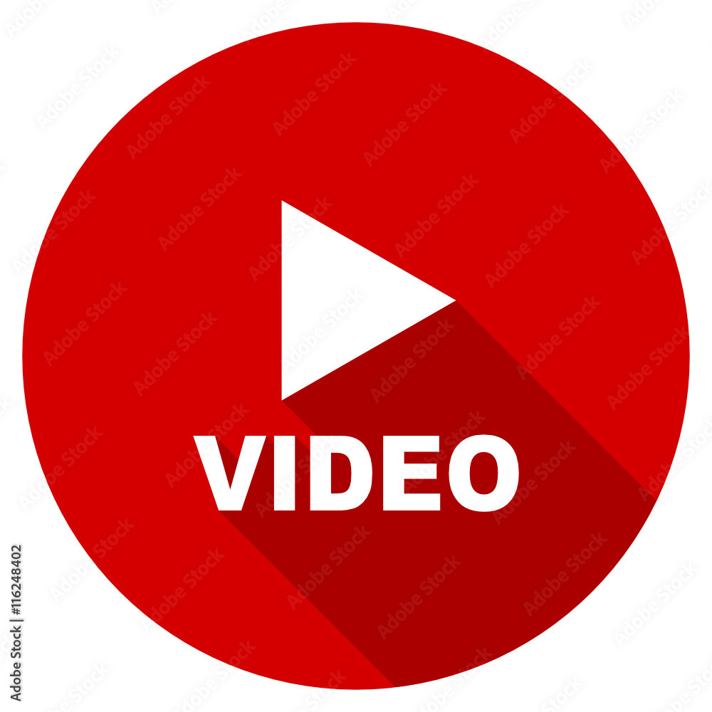 Poster flat design red round vector icon