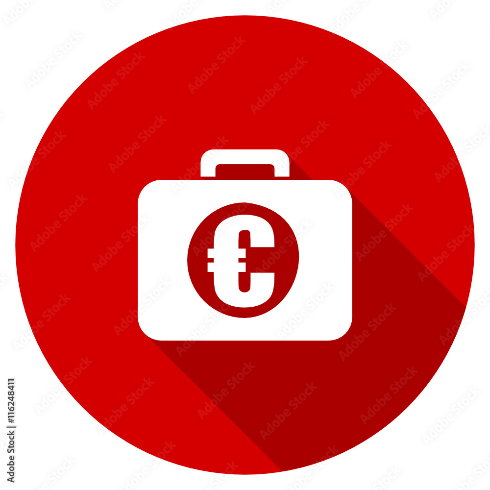 Poster Flat design red round vector icon