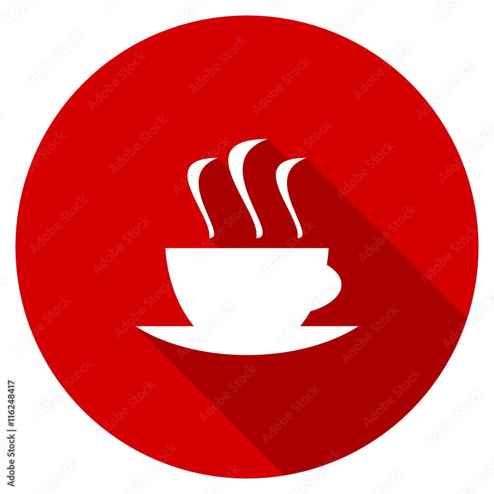 Poster flat design red round vector icon