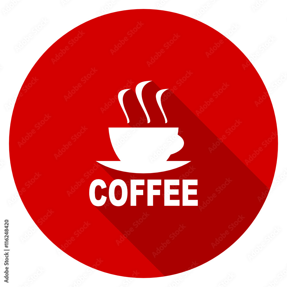Poster flat design red round vector icon