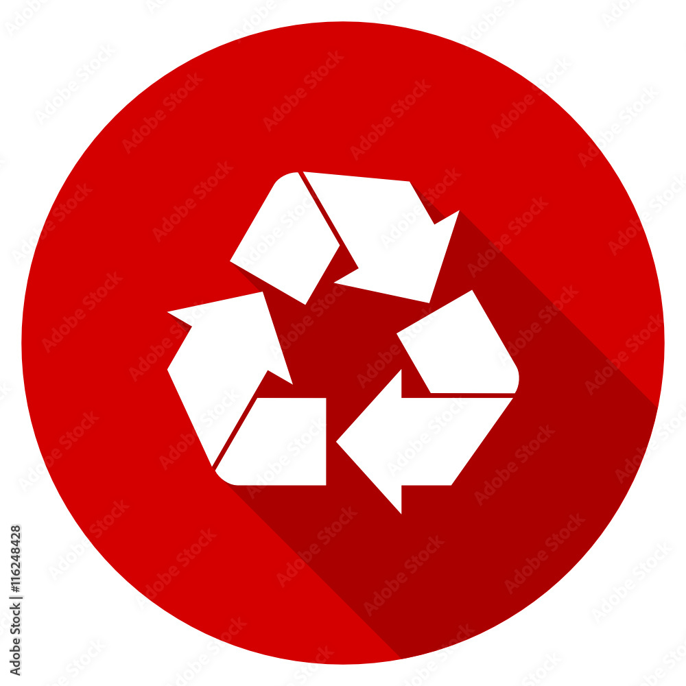 Poster flat design red round vector icon