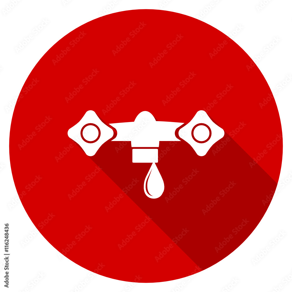 Poster flat design round red web water vector icon