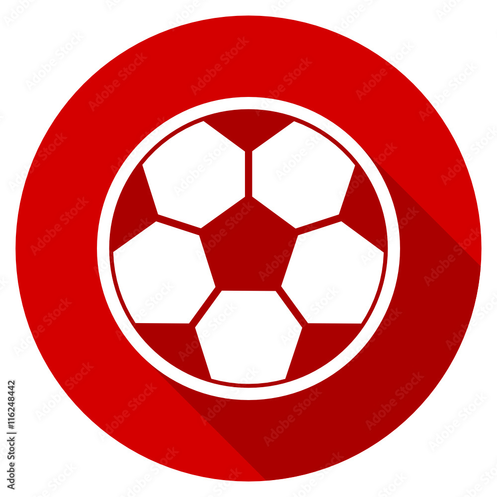 Poster flat design round red web football vector icon