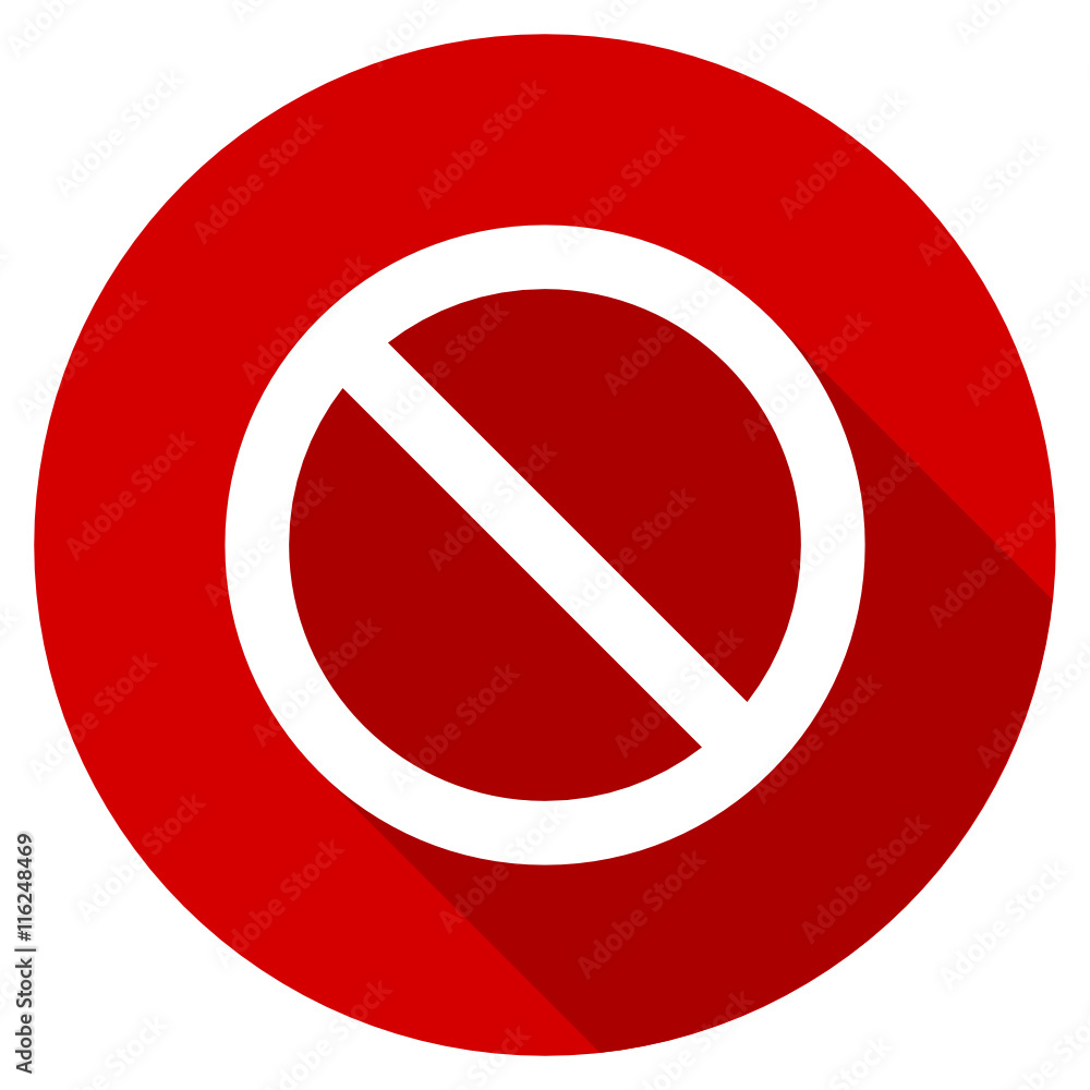 Fototapete flat design red web access denied vector icon