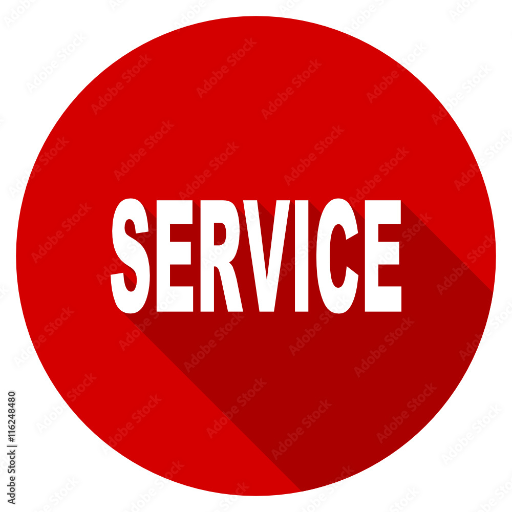 Poster Flat design round red web service vector icon