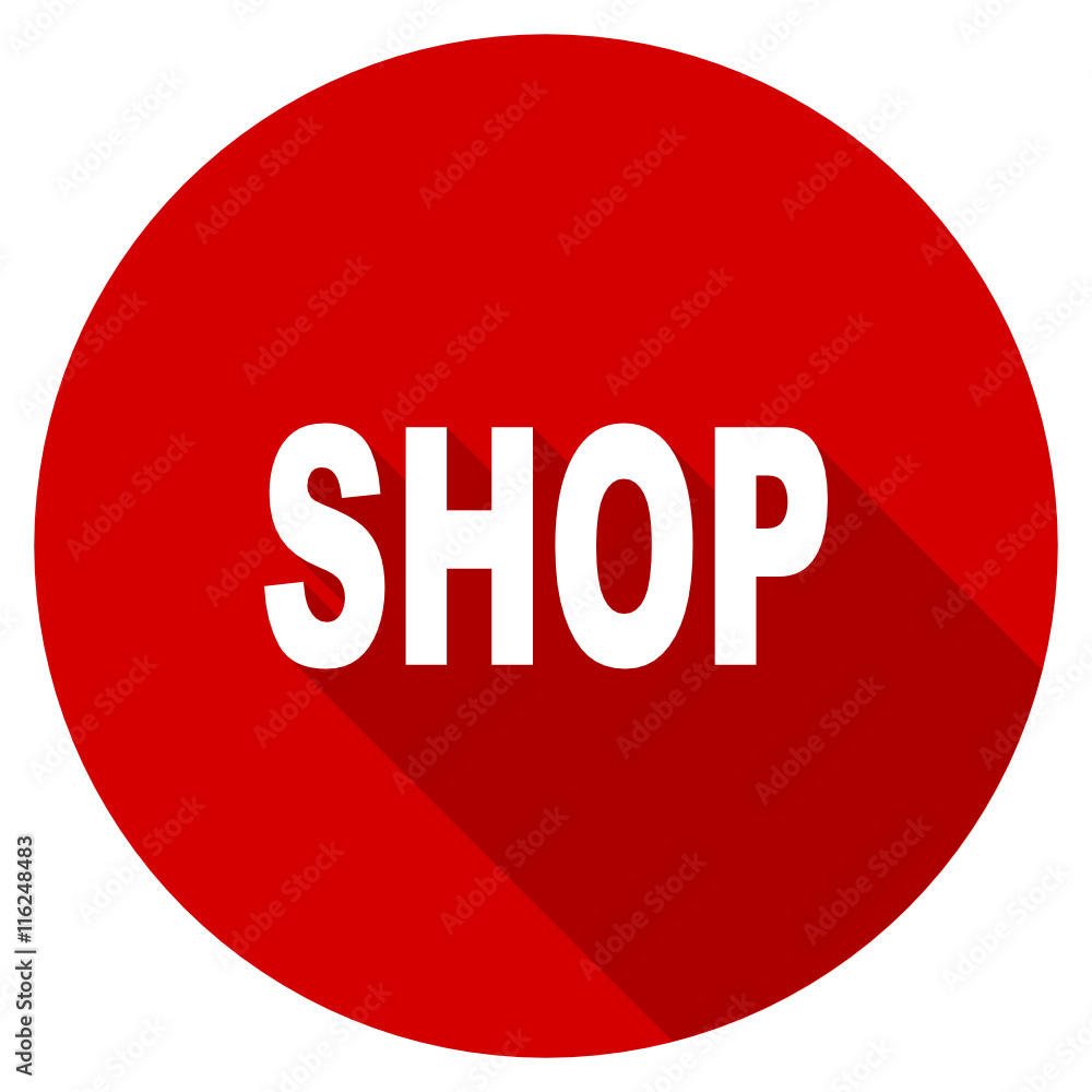 Poster Flat design round red web shop vector icon