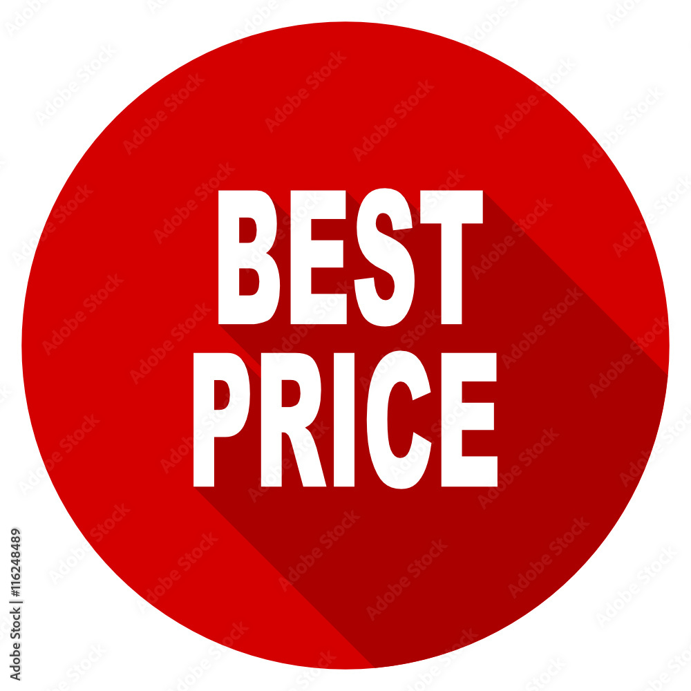 Aufkleber Flat design round red web best price vector icon