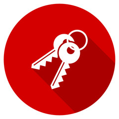 Flat design red round vector icon