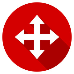 Flat design red web arrow vector icon