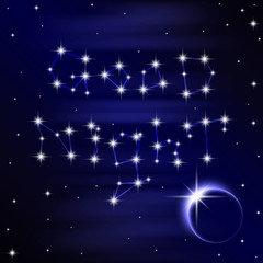 Fototapeta premium Poster of wish good night on space background. Vector illustration 10 EPS