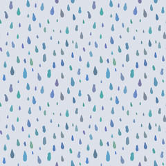 Cute decorative seamless pattern with raindrops.